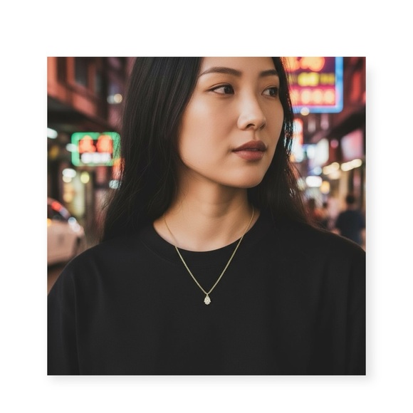 SOTM Jewelry - new Pave CZ Cubic Zirconia Hamsa Necklace ❃ 14KT Gold Plated Sterling Silver ❃